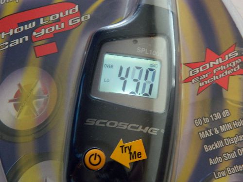 NEW BOOM STICK BY SCOSCHE, SOUND LEVEL METER. DB, DECIBELS, FOR STEREO ETC..