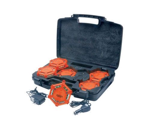 Aervoe Industries 1143 Safety Orange LED 6 Pack Road Flare Kit - Brand New