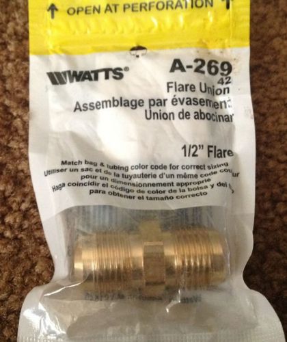 Watts Lead Free Flare to Flare Union 1/2&#034; A-269