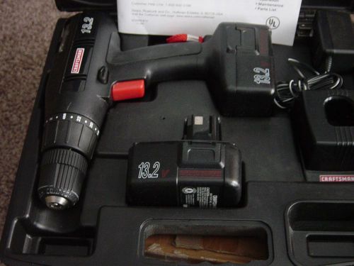 Craftsman 13.2 Volt Cordless Drill-case-charger LN cond.2 batteries need rebuilt