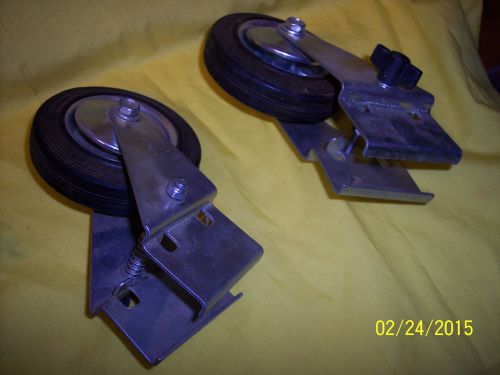 2 CASTERS with 4&#034; Rubber Wheels