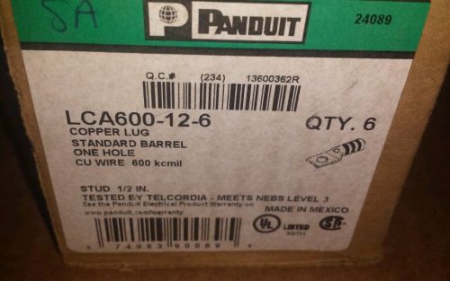 Box of 6 Panduit LCA600-12-6 Copper Lugs NEW