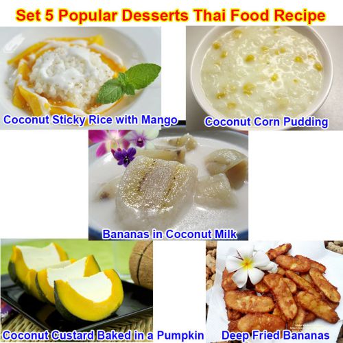 Set 5 Delicious Dessert Thai Food Recipe Asian Dishes Cooking Menu Homemade PDF