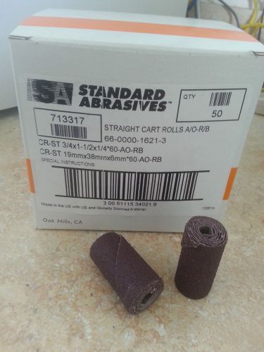 713317 3/4&#034; x 1-1/2&#034; x 1/4&#034; 60 Grit Straight Cartridge Roll (50 Pieces)