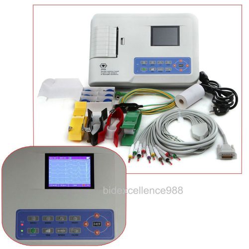 NEW!!! LCD Portable Digital 3-channel Electrocardiograph ECG Machine EKG
