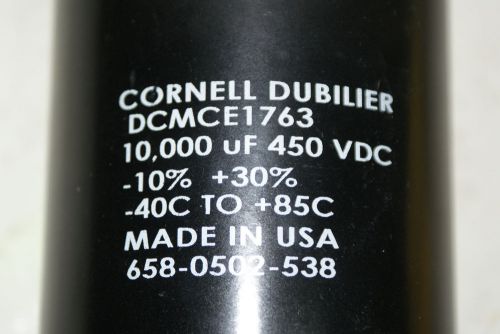 Lot of 8 Cornell Dubilier DCMCE1763 10,000uf 450V Capacitors
