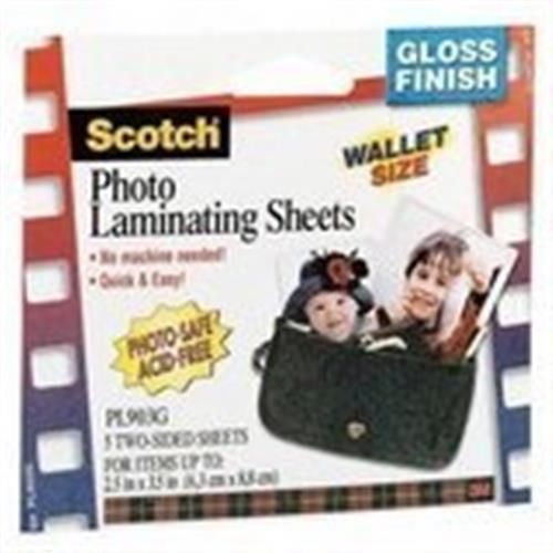 Scotch? Self-Sealing Laminating Pouches, 9.6 mils, Wallet to 2-1/2 x 3-1/2, 5 pe