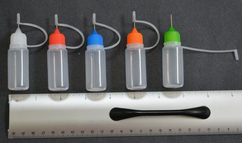 10ml ldpe plastic squeezable liquid dropper bottle needle tip multi color caps for sale