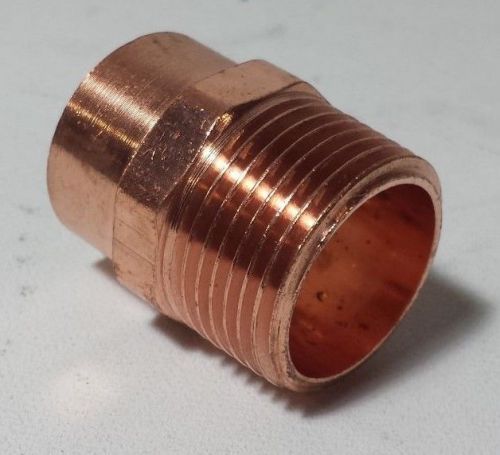 COPPER PIPE FITTING - 1&#034; THREADED MALE ADAPTER (BAG OF 10)