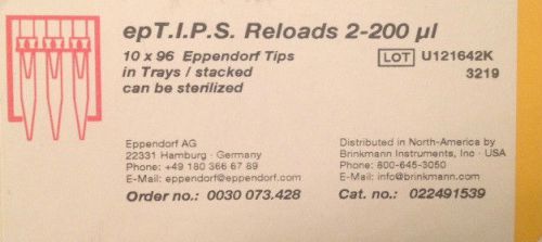 Eppendorf 022491539, T.I.P.S. Reloads 2-200µL, 10 x 96 Pipet Eppendorf Tips