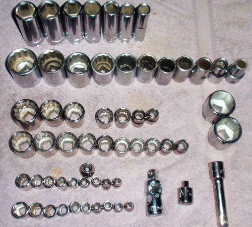 60 piece set of sockets / 1/4&#034;, 3/8&#034;, &amp; 1/2&#034; drive / sae &amp; metric / craftsman for sale