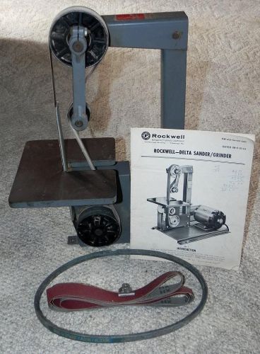 Vintage rockwell delta 1&#034;x42&#034; vertical belt sander grinder 31-350 &amp; manual belts for sale