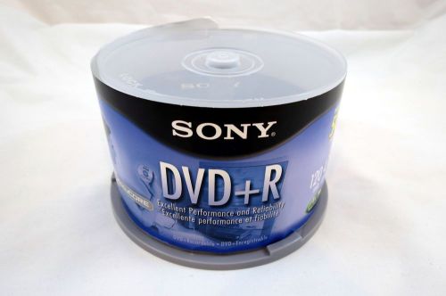 Stack of 35 New Sony DVD+R Recordable 120 Minute, 4.7 GB Blank Discs