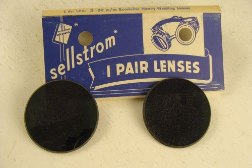Vtg Sellstrom Real Glass 50mm Welding Goggle Lenses 1 Pair NOS steampunk