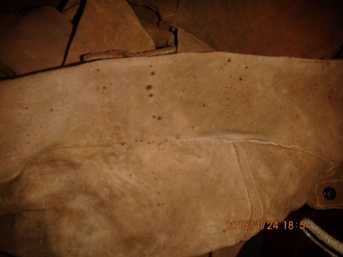 Split cowhide welding cape sleeve, large anchor similar to pictured no collar for sale
