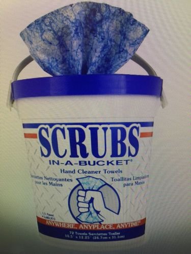 Scrubs-In-A-Bucket 42272 Hand Cleaner Towels, Blue, 6 Buckets of 72 Wipes
