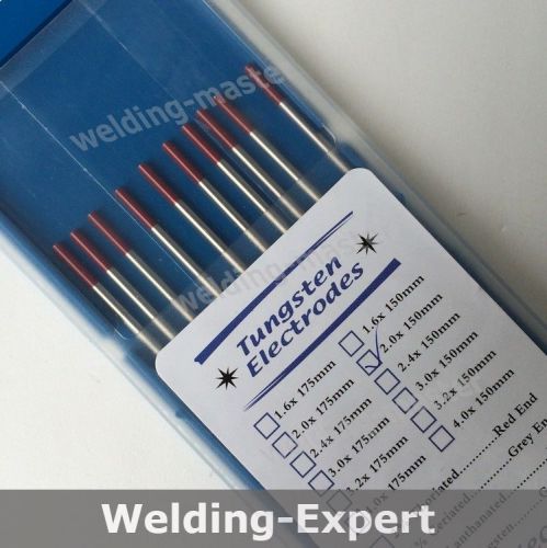 Red Tip 2% Thoriated  Tungsten Electrode WT20 2.0mmX150mm for TIG Welding 10PK
