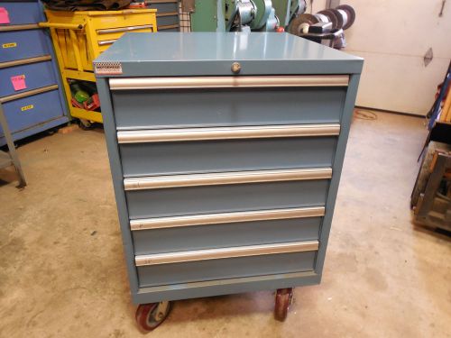 Lista cabinet / vidmar 5 drawer with colson casters excelent condition blue for sale