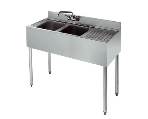 Krowne metal 2 compartment bar sink 18.5&#034;d w/ 12&#034; drainboard nsf - 18-32 for sale