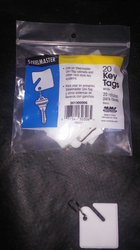 Mmf key tags blank square white for steelmaster slotted rack tags 20 per bag for sale