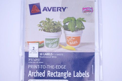 Avery Print-to-the-Edge Arched Rectangle Labels, Weatherproof, 10 Pack    A1955V