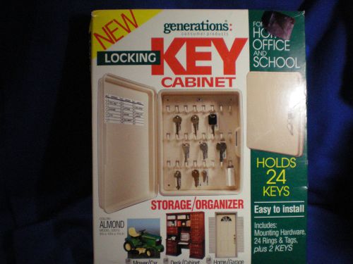 Locking KEY CABINET Geerations Hold 24 Keys ALMOND