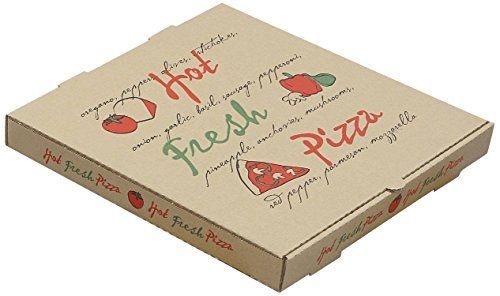 W PACKAGING WPPB12K Pizza Box, 1 5/8&#034; Deep, B-Flute Hot Fresh Print, 12&#034;, Kraft
