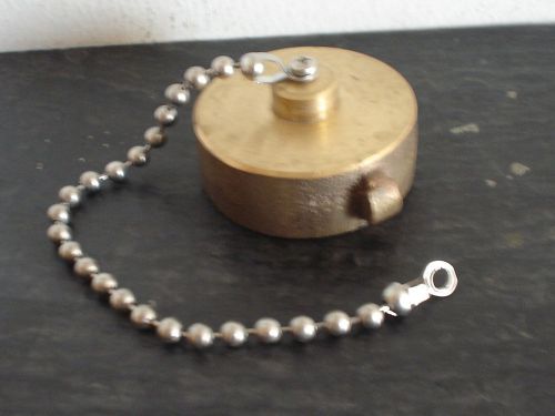 1-1/2&#034; nh / nst fire hose hydrant solid brass cap with chain. 1.5&#034; for sale