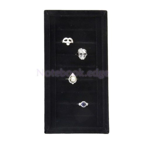 Black Velvet Ring Earring Bangle Bracelet 8 Slot Tray Jewelry Display Holder