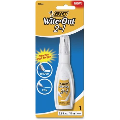&#034;BIC Wite-Out 2 In 1 Correction Fluid, 15 Ml, Bottle&#034;