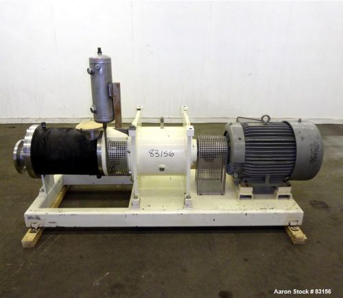 Used- Lipp Inline Continuous Rotor/Stator Shear Force Mixer, Model R 026-L, 316