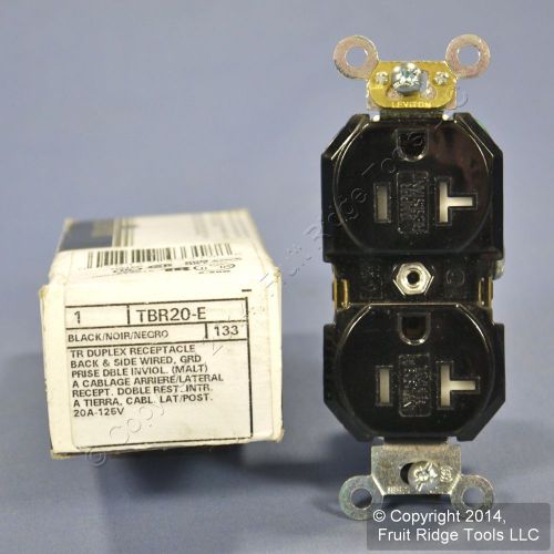 Leviton black commercial tamper resistant duplex receptacle outlet 20a tbr20-e for sale