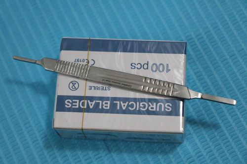 Brand New Scalpel Blade Handel( #3 &amp; #4) 100 surgical sterile blades # 20 # 11