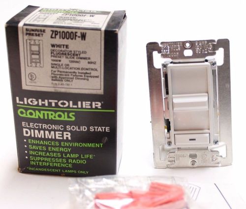 Lightolier Dimmer ZP1000F-W Sunrise Preset Fluorescent Switch White 1000w