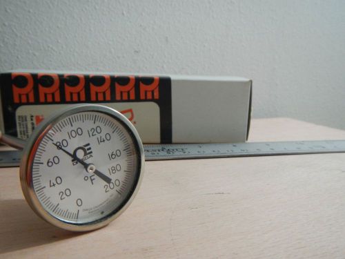 OMEGA DialTemp Thermometer BI Metal 6&#034; Stem 0-200 F