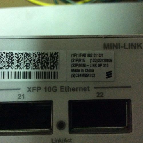 Ericsson MINI-LINK SP310 1/FAB 802 0112/1 R1E Multi-Access Aggregation node USED
