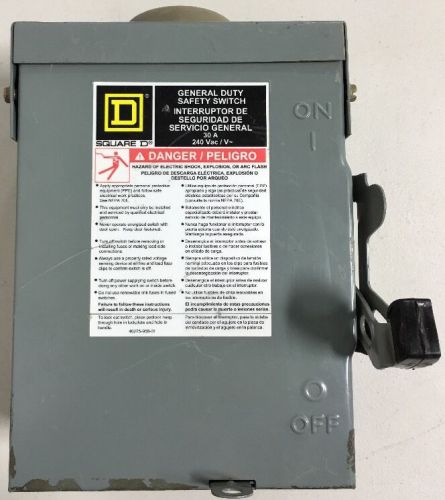 Square D D321NRB Series E3 General Duty Safety Switch | 30 Amps 60 Hz 240 VAC