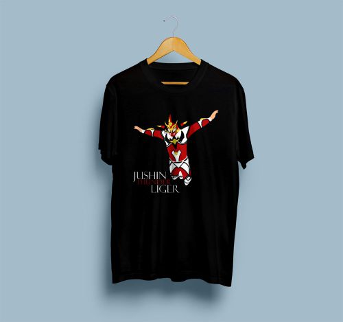JUSHIN THUNDER LIGER japan logo Mens Black T-Shirt Size S-3XL