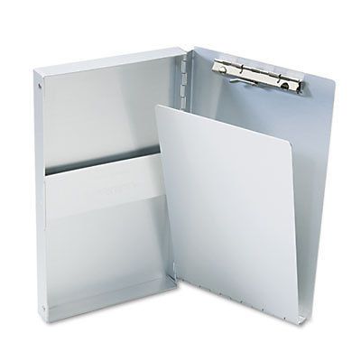 Snapak Aluminum Side-Open Forms Folder, 3/8&#034; Clip, 5 2/3 x 9 1/2 Sheets, Silver