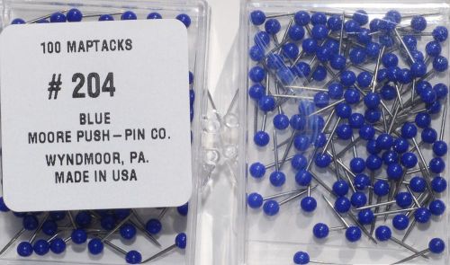 1/16 Inch Map Tacks - Blue  by Moore Push Pin