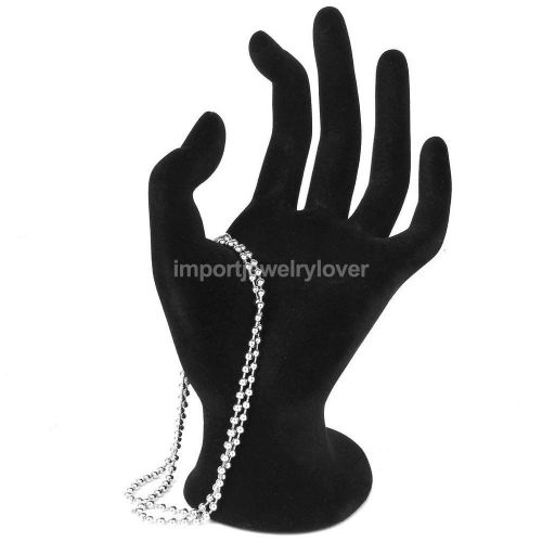 Black velvet ok hand ring glove jewelry display holder stand organizer rack for sale