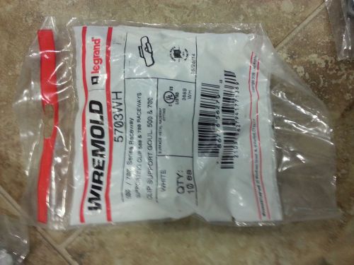 Wiremold 5703wh supporting clip, steel, white, 500/700 series (bag of 10) new for sale