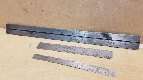 3 Starrett Rulers: 12&#034; Blade for Combination Ruler, No.603 No.4 6&#034; and No 327 6&#034;