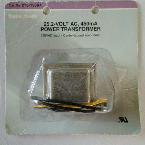 RadioShack 25.2-Volt AC 450mA Power Transformer 120VAC Input New 273-1366A