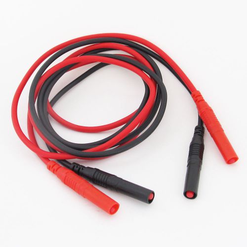 2pcs 1m/3.3ft dual jacket 4mm banana plug silicone voltage probe test cables r+b for sale