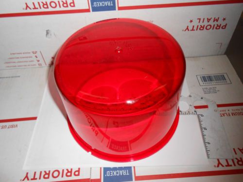 250-33R NORTH AMERICAN SIGNAL RED LENS, DOME BEACON ALARM LIGHT NEW OLD STOCK