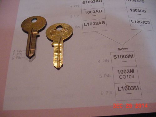 LOCKSMITH NOS 9 Key Blanks CO106 Star 1003M CCL Corbin Hudson &amp; Bommer locks