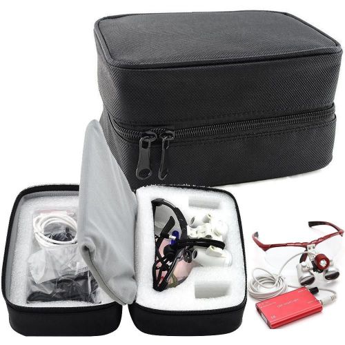 Carrying Zipper Cloth Bag Box Carry Case f Dental loupes LED Head Light- Black