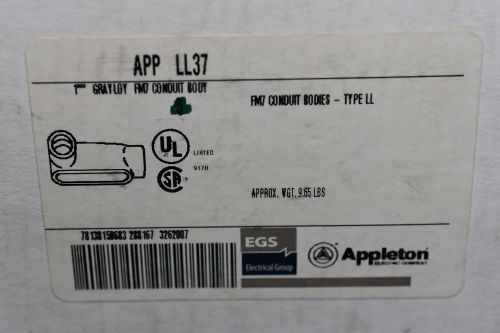 Appleton electric products 1” grayloy fm7 conduit body type ll opened box of 4. for sale