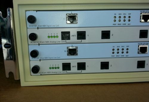 3Com 3C10200 SuperStack 3 NBX Gateway Chassis w/ 4  Cards (2) 3c10116D and 2more